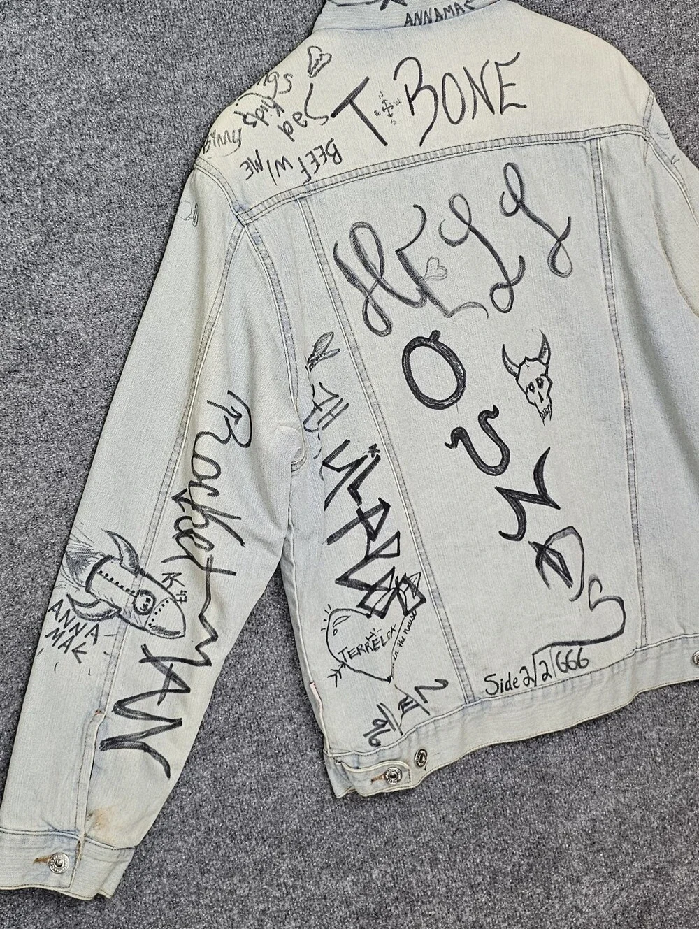 Men's One-of-A-Kind| Upcycled Levi's Sherpa Jacket| Inspired Punk Vibe Lil Peep